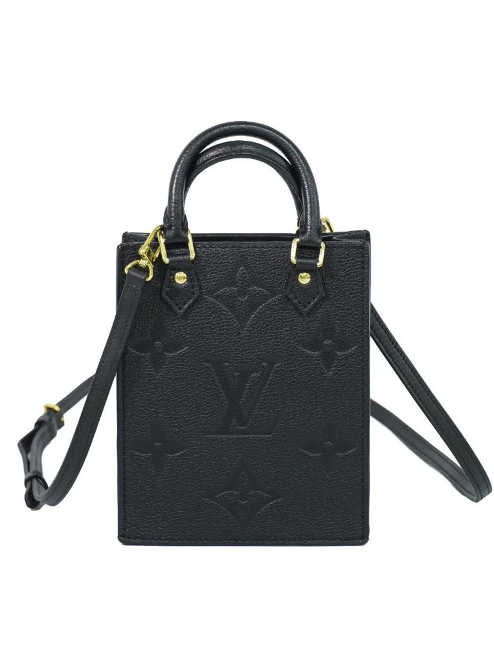 Louis Vuitton LV Petite Sac Plat Monogram Empreinte Leather 2-Way Shoulder Bag